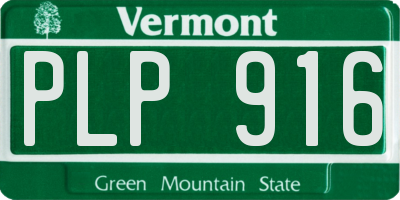 VT license plate PLP916