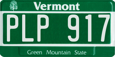 VT license plate PLP917
