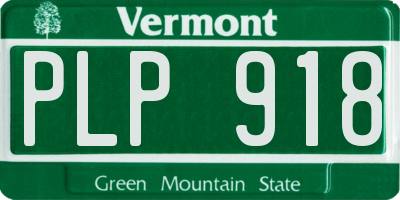 VT license plate PLP918