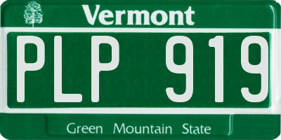 VT license plate PLP919
