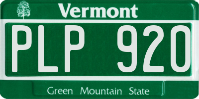 VT license plate PLP920