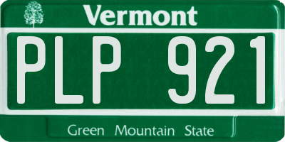 VT license plate PLP921