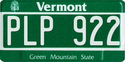 VT license plate PLP922