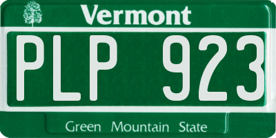 VT license plate PLP923