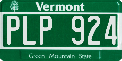 VT license plate PLP924