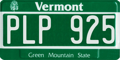 VT license plate PLP925