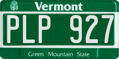 VT license plate PLP927