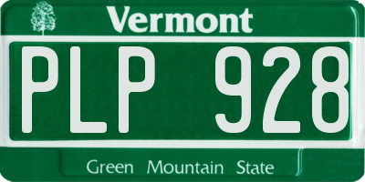 VT license plate PLP928