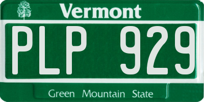 VT license plate PLP929