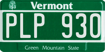 VT license plate PLP930