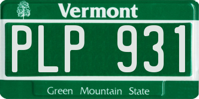 VT license plate PLP931