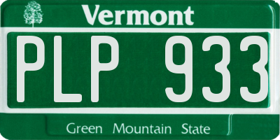 VT license plate PLP933