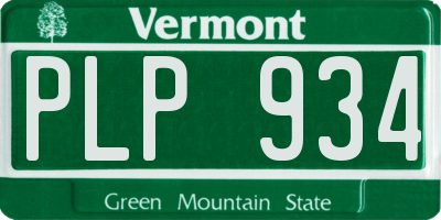 VT license plate PLP934