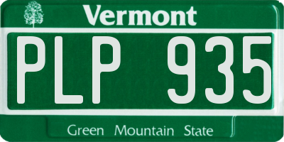 VT license plate PLP935