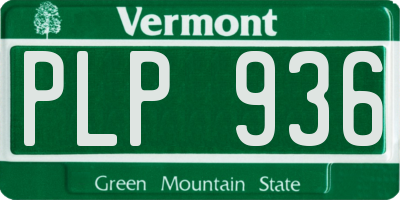 VT license plate PLP936