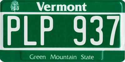 VT license plate PLP937