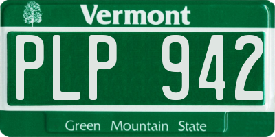 VT license plate PLP942