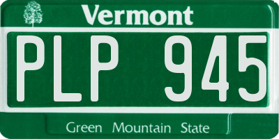 VT license plate PLP945