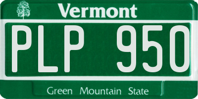VT license plate PLP950