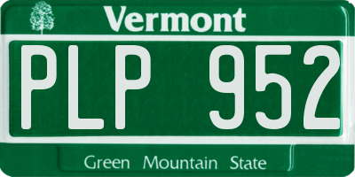 VT license plate PLP952