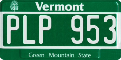 VT license plate PLP953