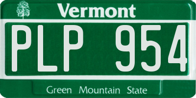 VT license plate PLP954