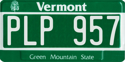 VT license plate PLP957
