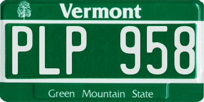 VT license plate PLP958