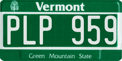 VT license plate PLP959