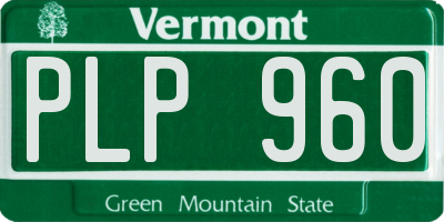 VT license plate PLP960