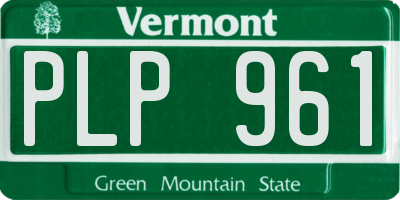 VT license plate PLP961