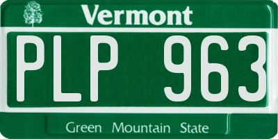 VT license plate PLP963
