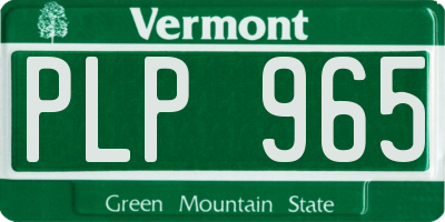 VT license plate PLP965