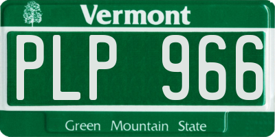 VT license plate PLP966