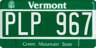 VT license plate PLP967