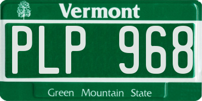 VT license plate PLP968
