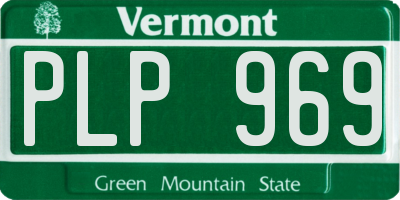 VT license plate PLP969