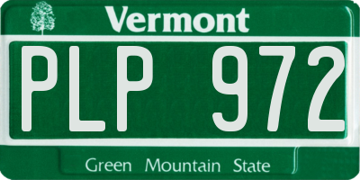 VT license plate PLP972