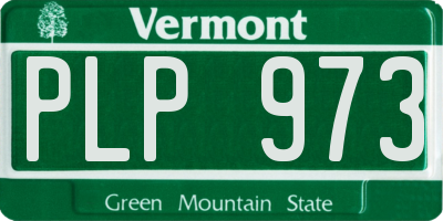 VT license plate PLP973