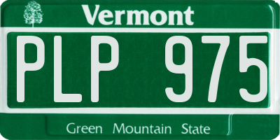 VT license plate PLP975