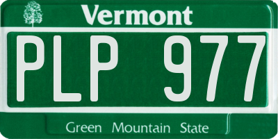 VT license plate PLP977