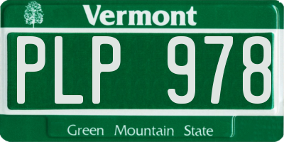 VT license plate PLP978