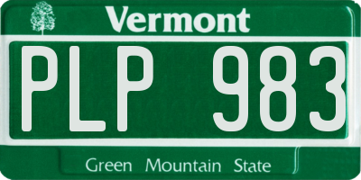 VT license plate PLP983