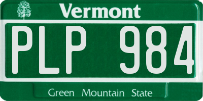 VT license plate PLP984
