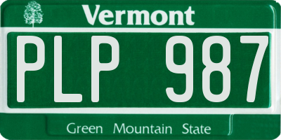 VT license plate PLP987