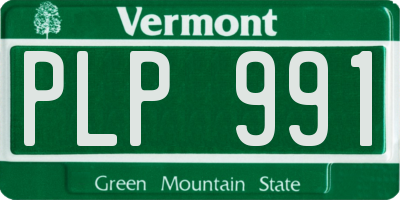VT license plate PLP991