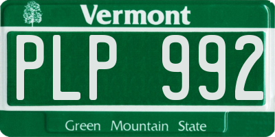 VT license plate PLP992