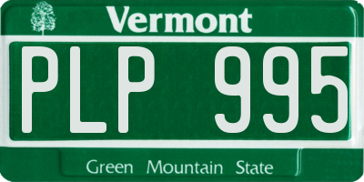 VT license plate PLP995