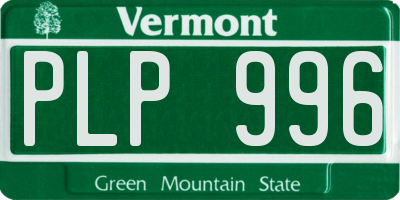 VT license plate PLP996