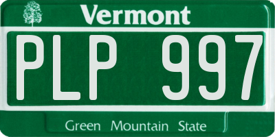 VT license plate PLP997